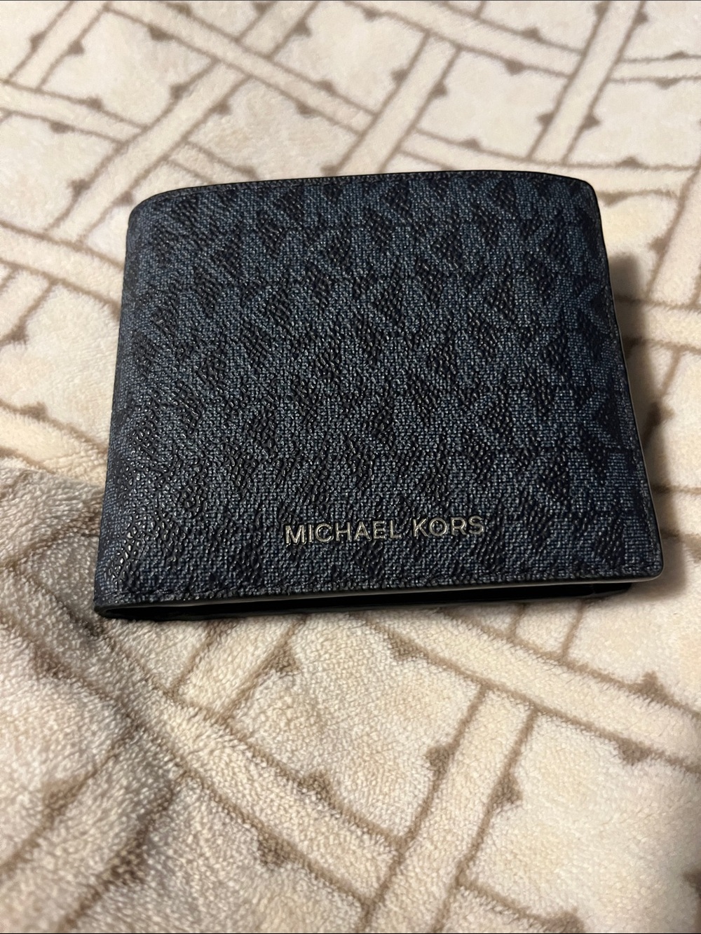 Michael Kors Black Leather Bifold Wallet with Coin Pocket